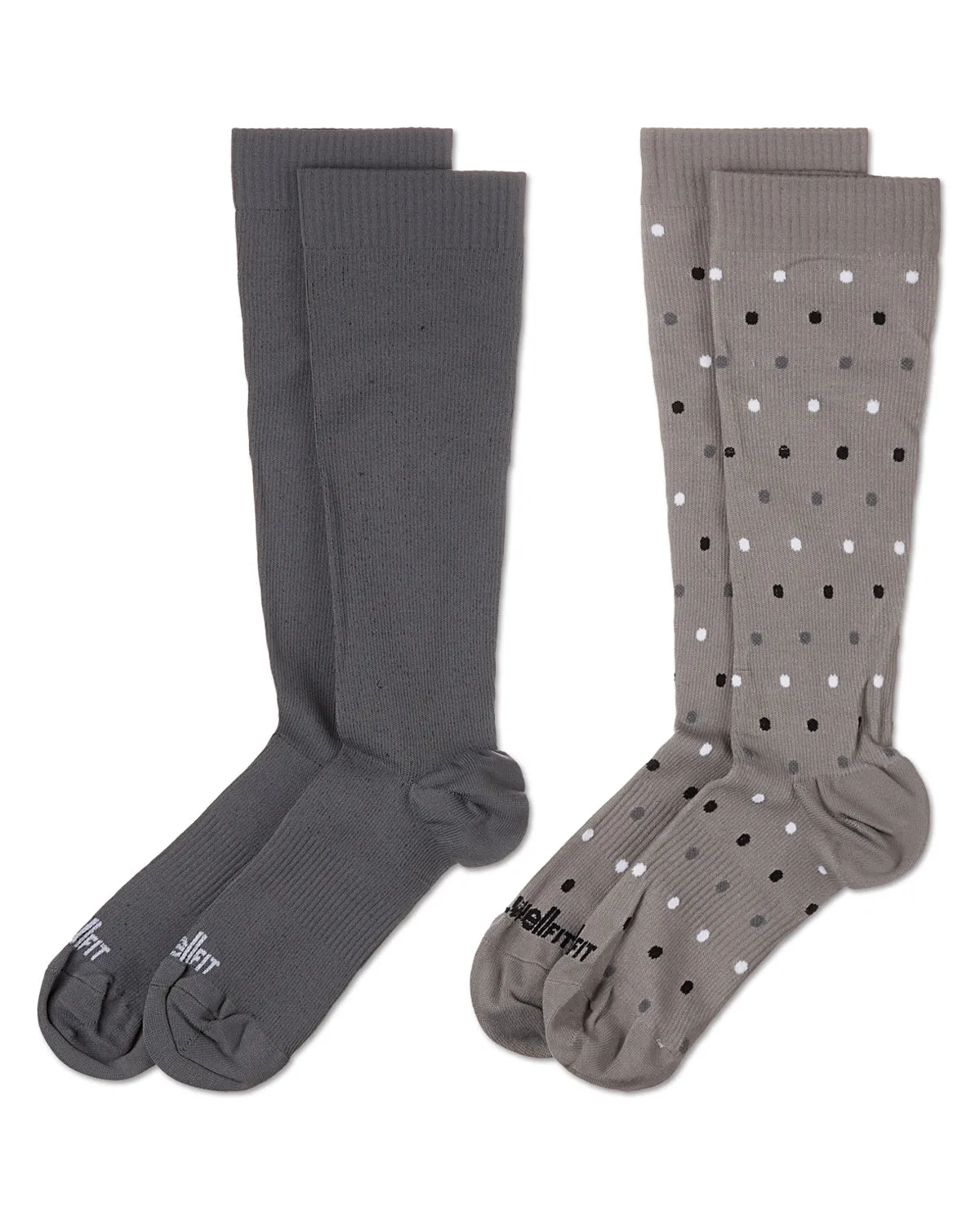 Women's 2 Pair Pack Dotted/ Solid Compression Socks sold by MeMoi product image thumbnail 3