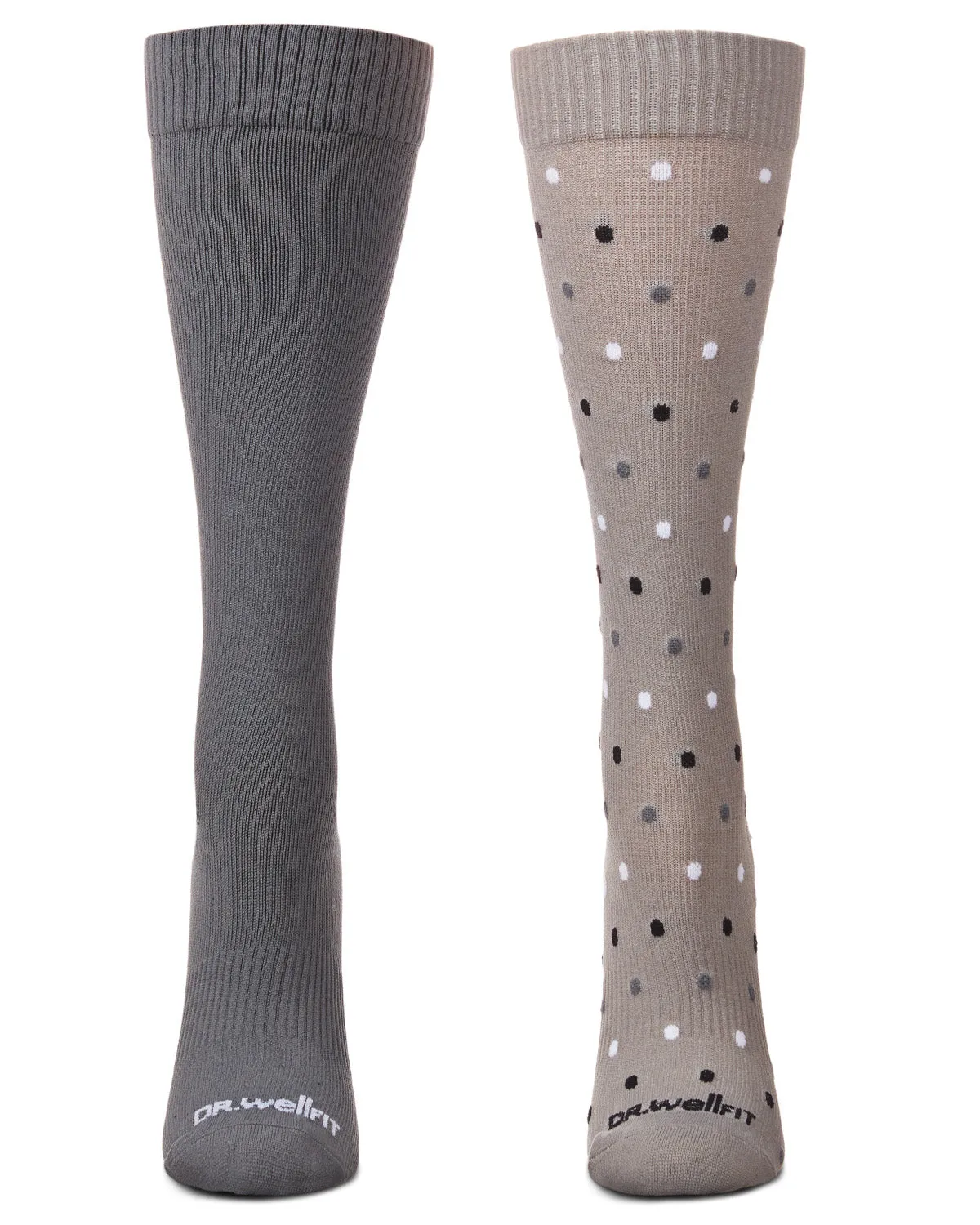 Women's 2 Pair Pack Dotted/ Solid Compression Socks sold by MeMoi product image thumbnail 2