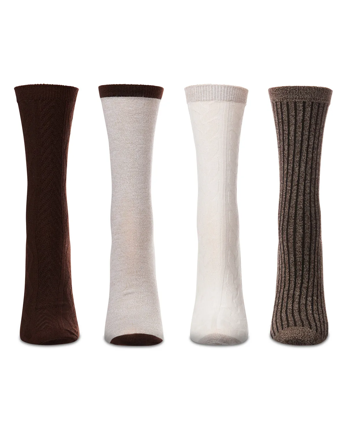 Women's 4 Pair Pack Textured Buttersoft Crew Socks sold by MeMoi product image thumbnail 5