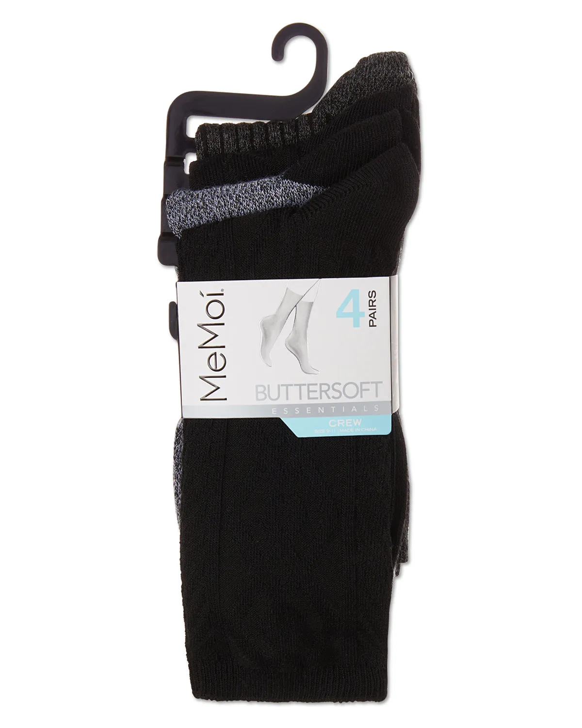 Women's 4 Pair Pack Textured Buttersoft Crew Socks sold by MeMoi product image thumbnail 3