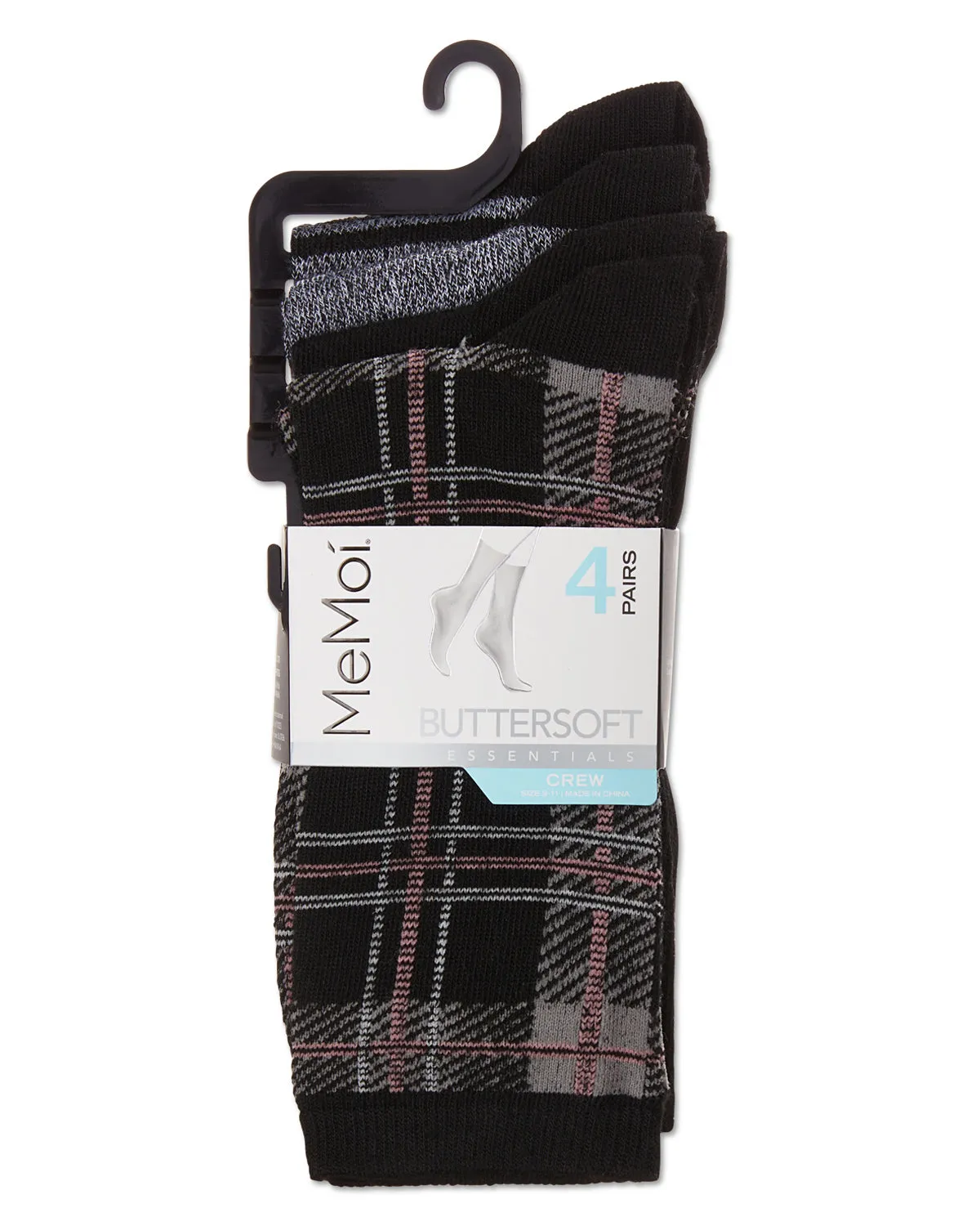 Women's 4 Pair Pack Plaid Buttersoft Crew Socks sold by MeMoi product image thumbnail 2