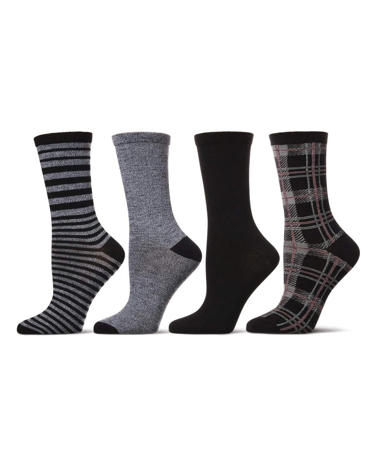 Women's 4 Pair Pack Plaid Buttersoft Crew Socks sold by MeMoi