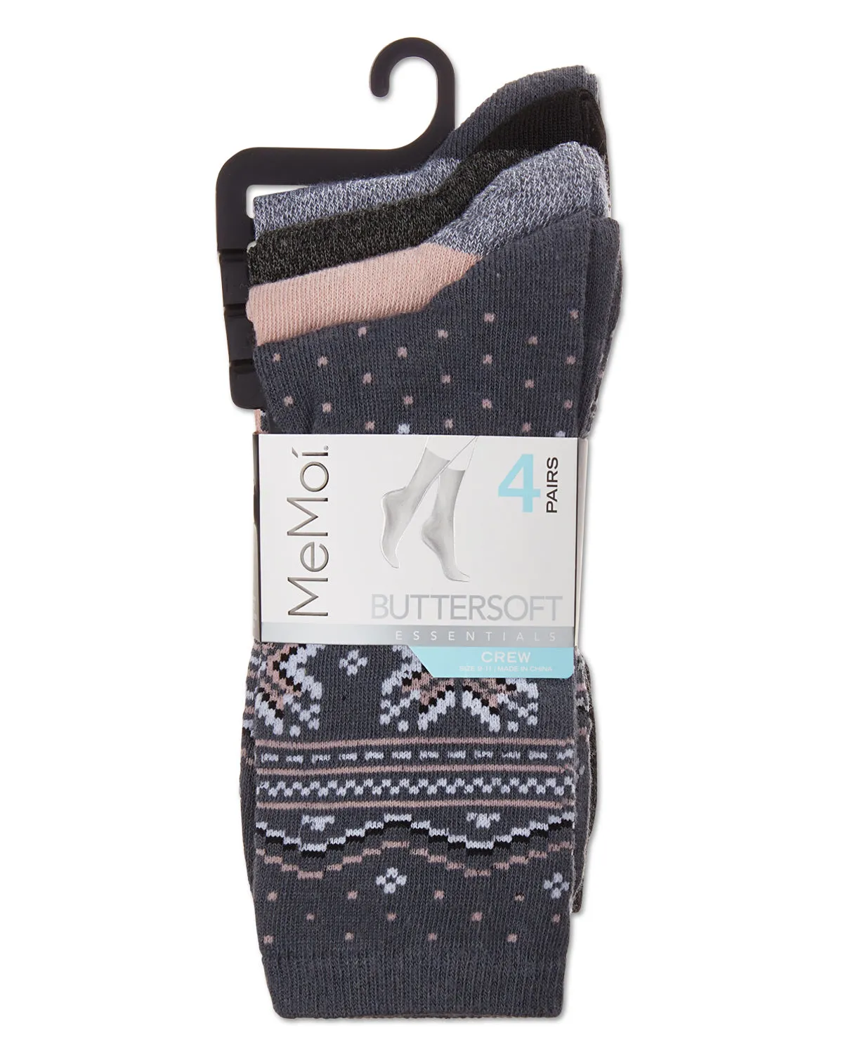 Women's 4 Pair Pack Fairisle Buttersoft Crew Socks sold by MeMoi product image thumbnail 2