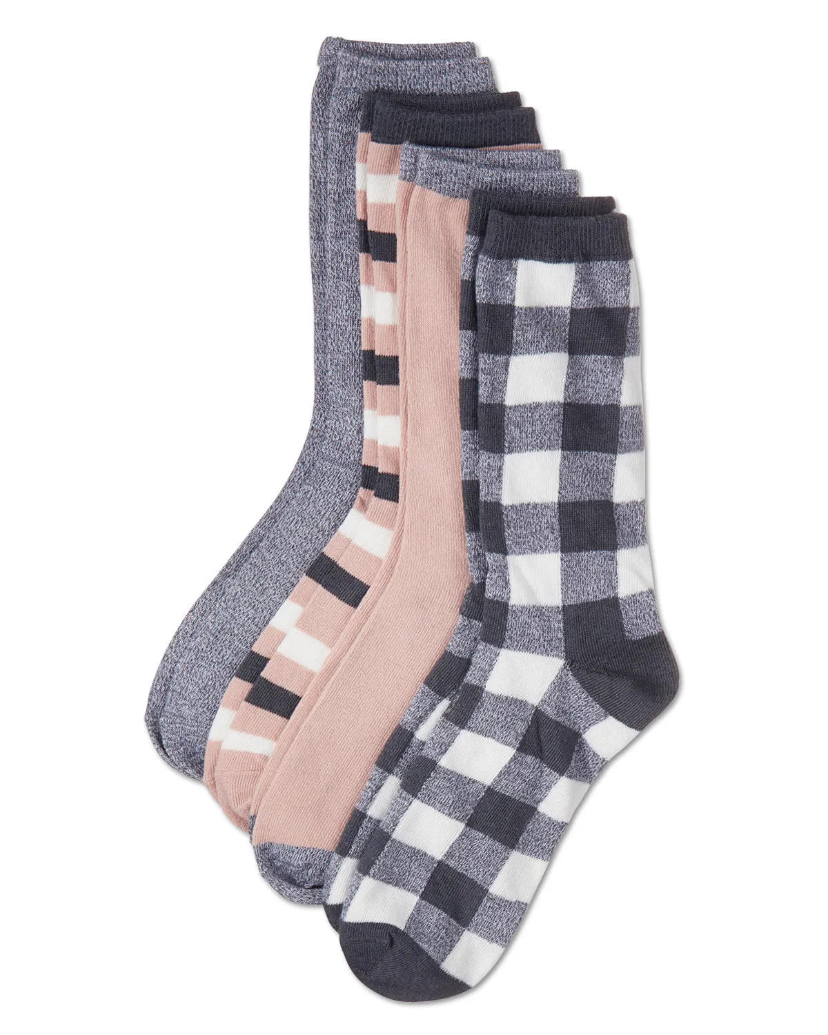 Women's 4 Pair Pack Buffalo Check Buttersoft Crew Socks sold by MeMoi product image thumbnail 4