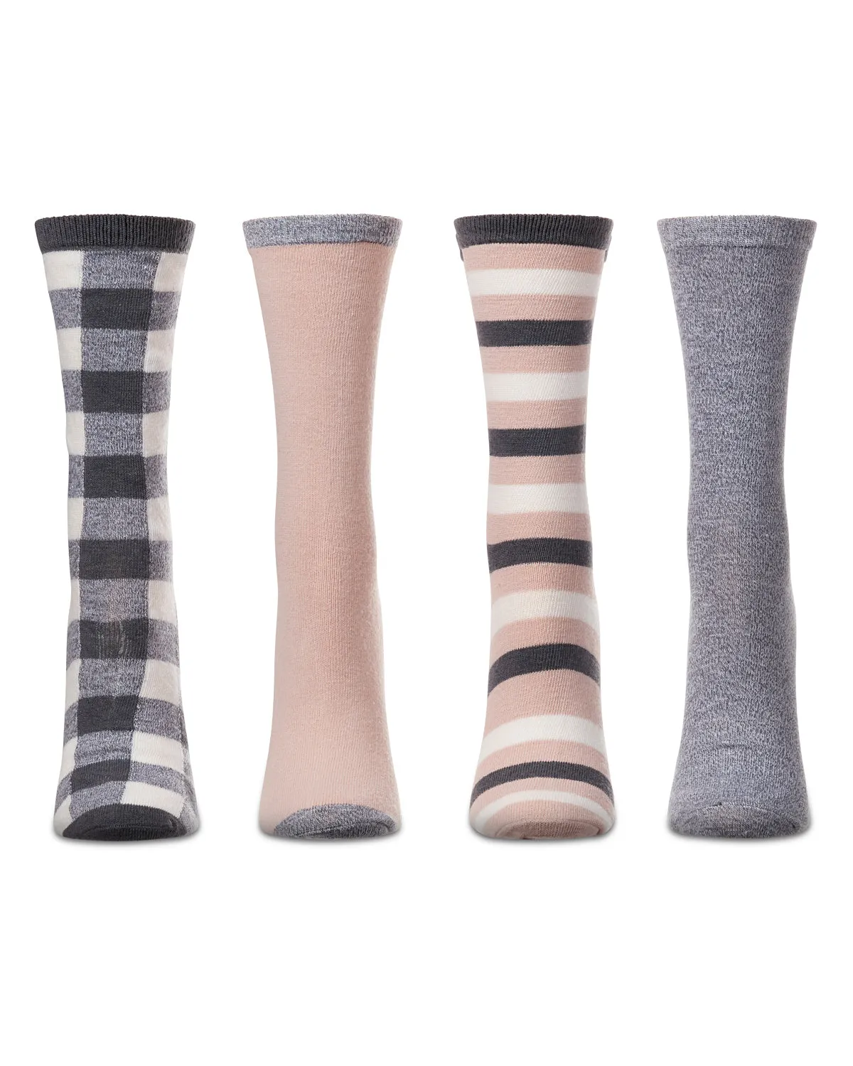 Women's 4 Pair Pack Buffalo Check Buttersoft Crew Socks sold by MeMoi product image thumbnail 3
