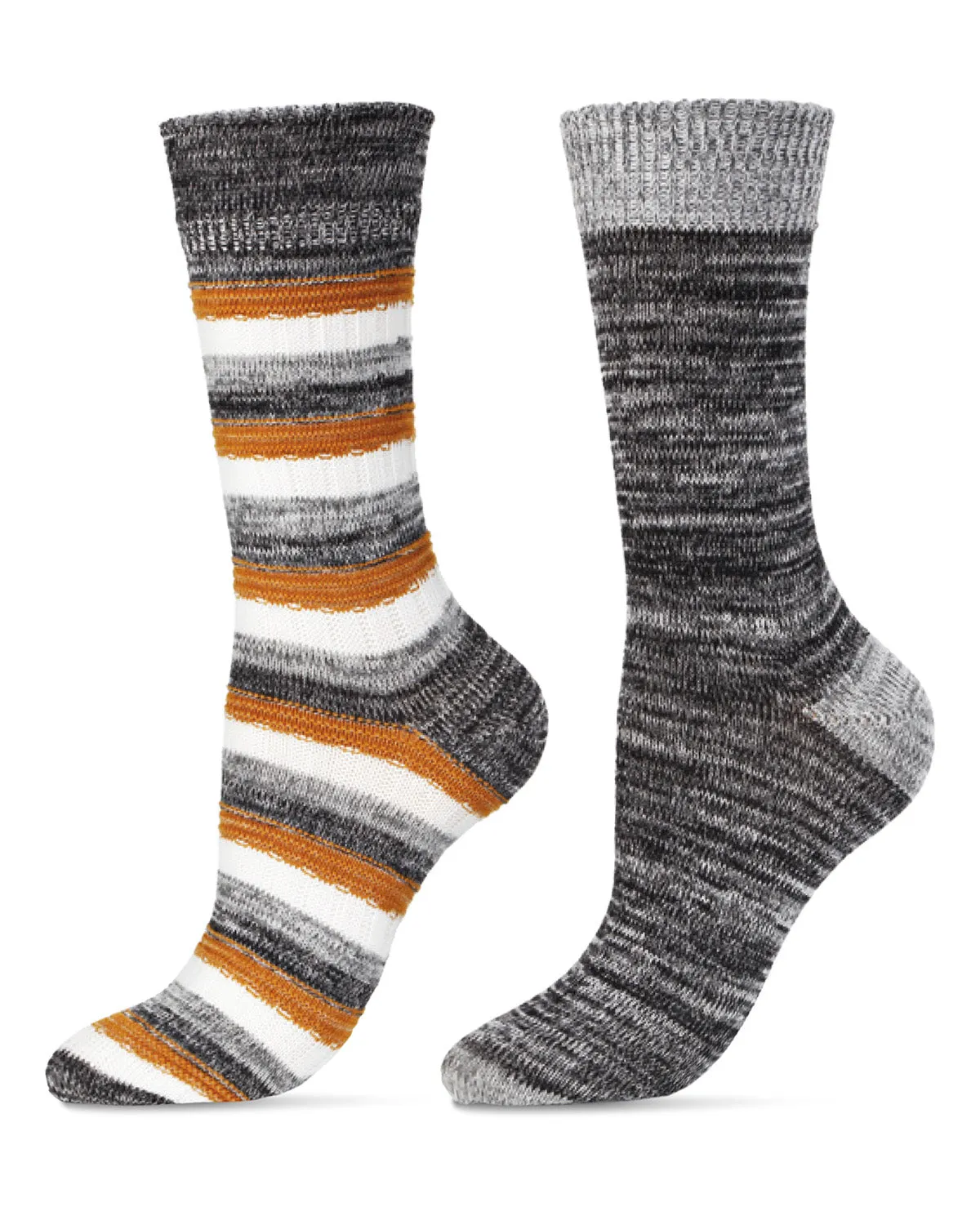 Women's 2 Pair Pack Swathe Crew Socks sold by MeMoi