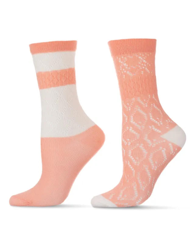 Women's 2 Pair Pack Dew Drops Crew Socks sold by MeMoi