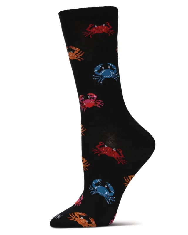 Women's Crabs Rayon From Bamboo Crew Socks sold by MeMoi