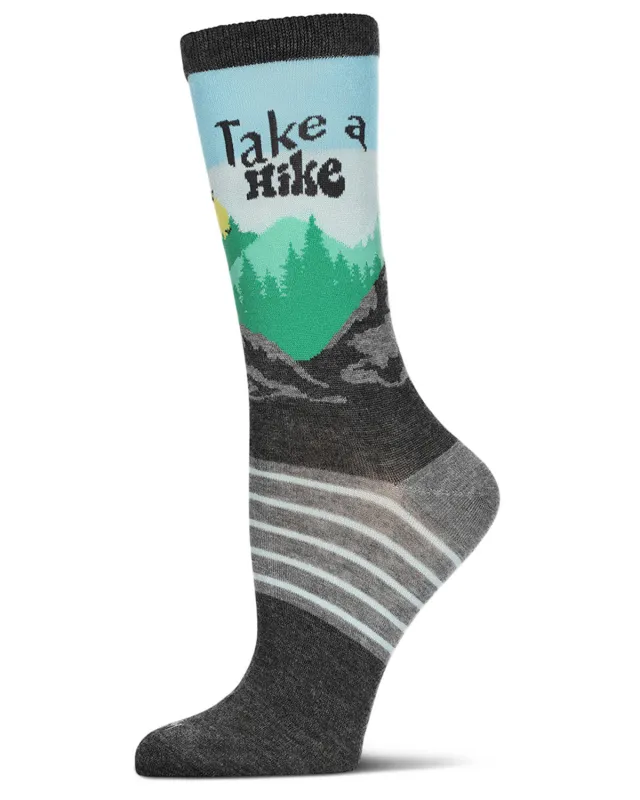 Women's Take A Hike Rayon From Bamboo Crew Socks sold by MeMoi