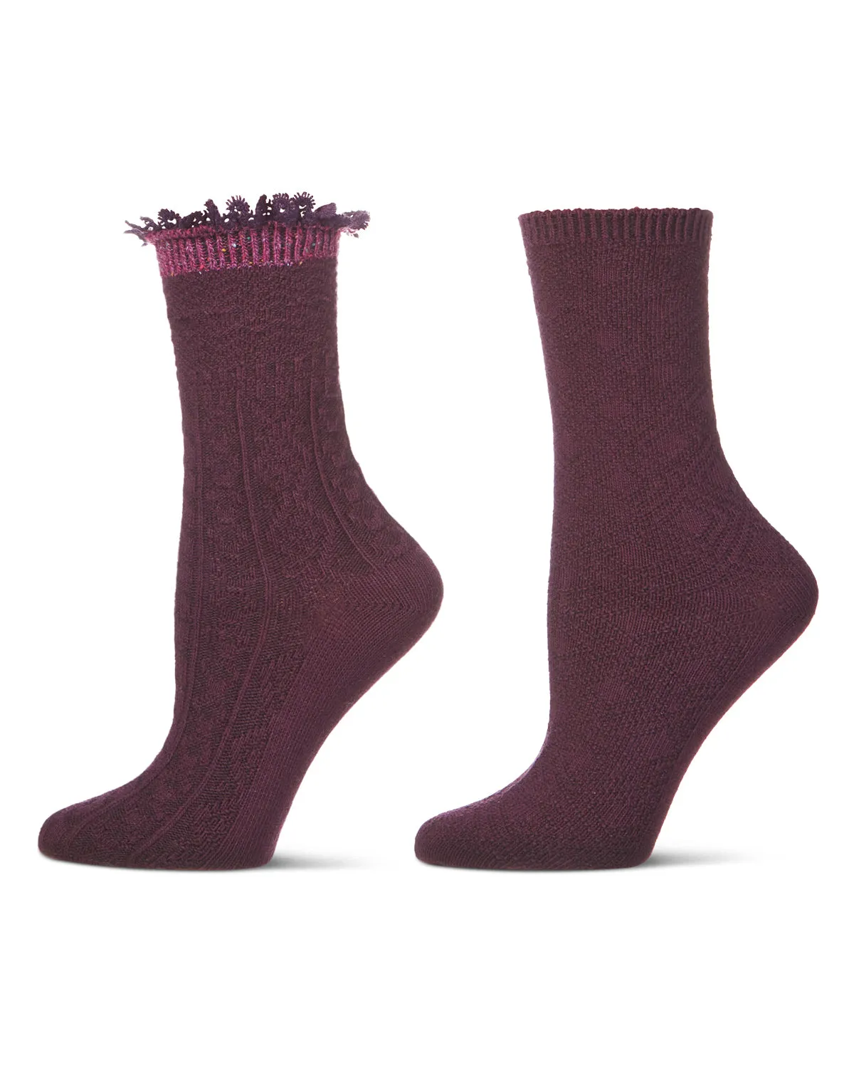 2 Pair Women's Combed Cotton-Rich Crew Socks sold by MeMoi