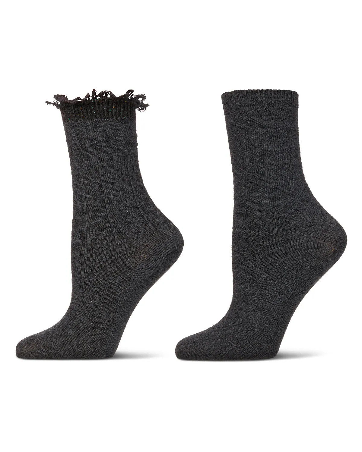 2 Pair Women's Combed Cotton-Rich Crew Socks sold by MeMoi product image thumbnail 2