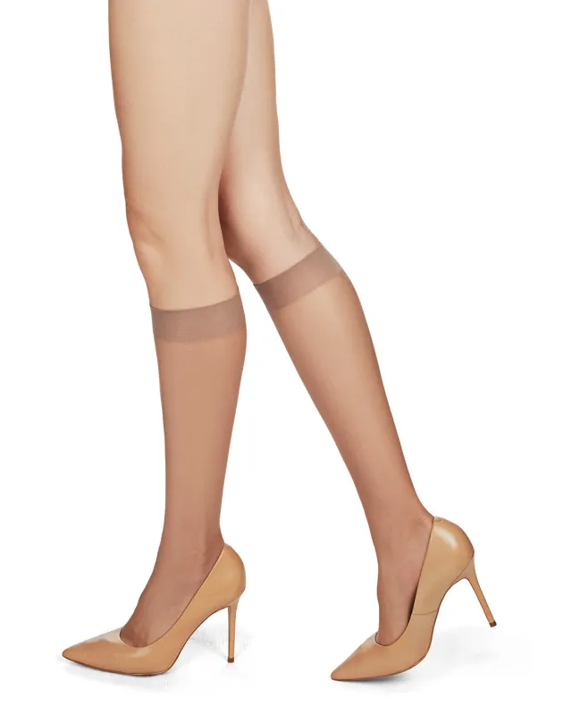 Women's Crystal-Sheer Silky-Smooth 12-Denier Fashion Knee Highs sold by MeMoi