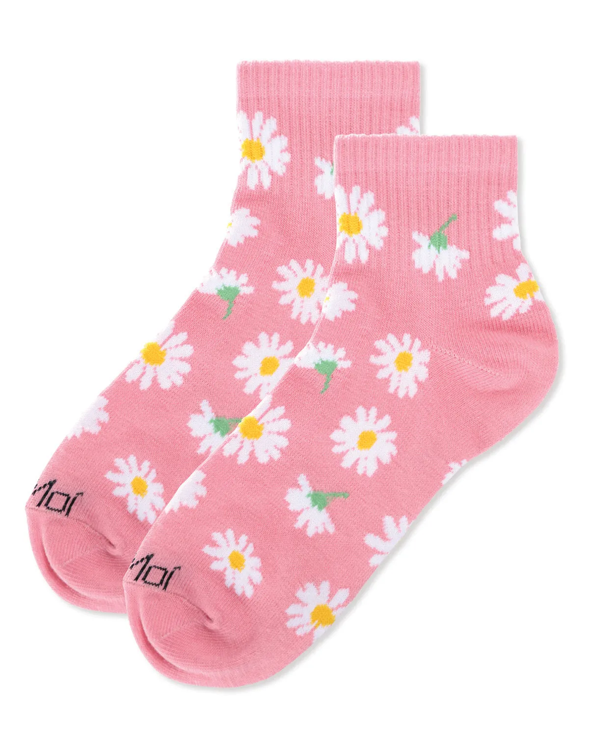 Women's Multi-Daisies Athletic Quarter Socks sold by MeMoi product image thumbnail 3