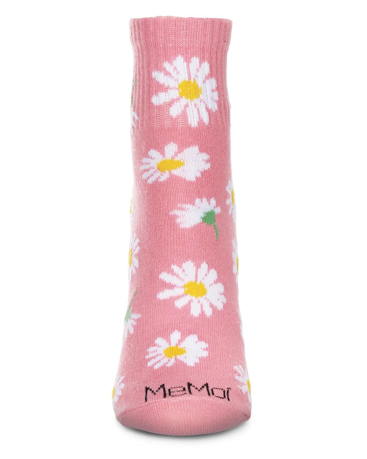 Women's Multi-Daisies Athletic Quarter Socks sold by MeMoi product image thumbnail 2