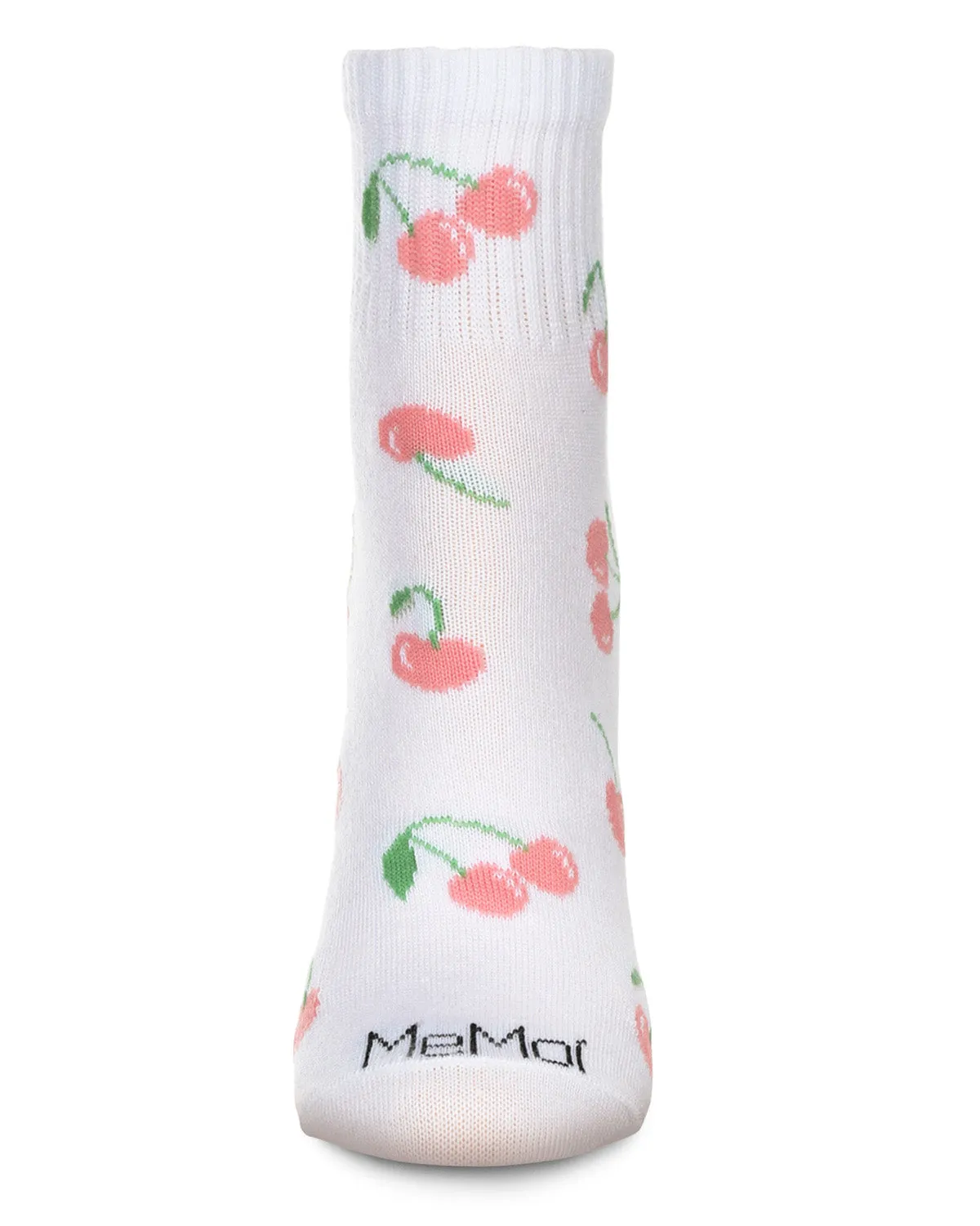 Women's Multi Cherries Athletic Quarter Socks sold by MeMoi product image thumbnail 2
