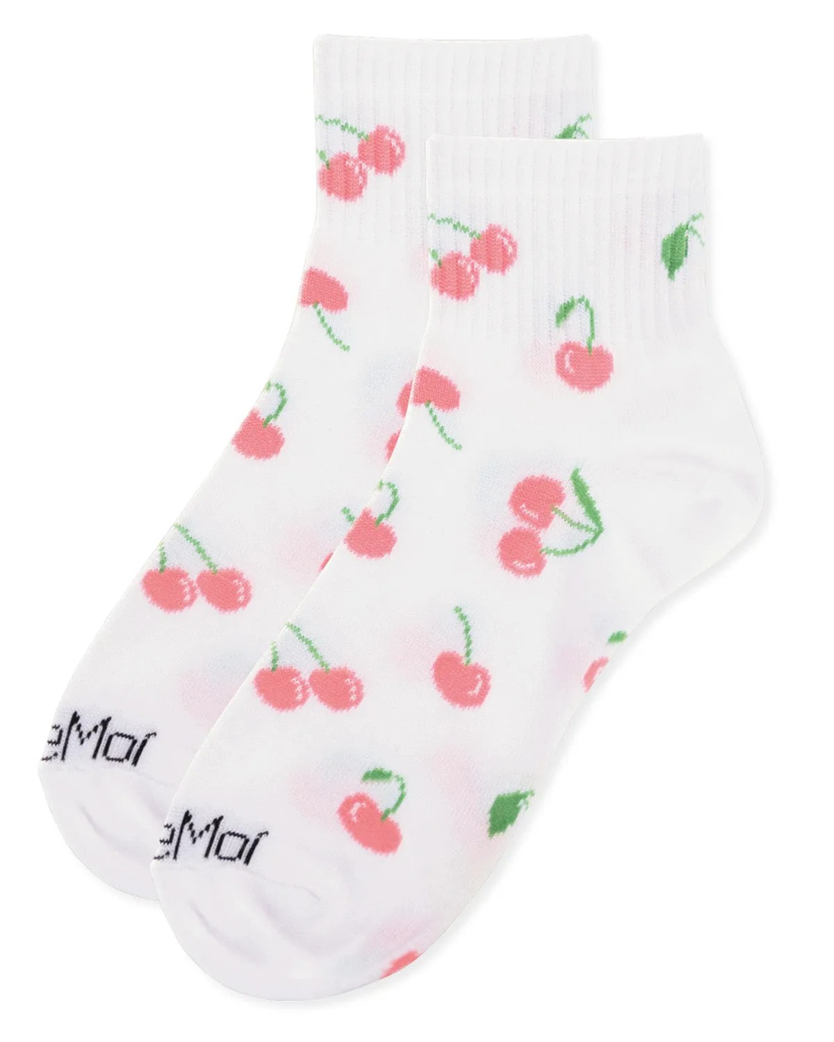 Women's Multi Cherries Athletic Quarter Socks sold by MeMoi product image thumbnail 3