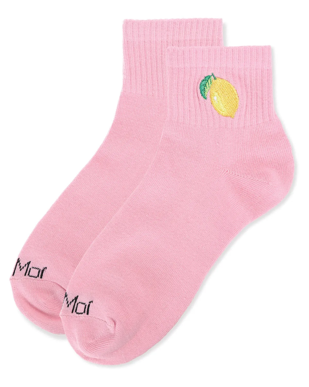Women's Lemon Embroidery Athletic Quarter Socks sold by MeMoi product image thumbnail 3
