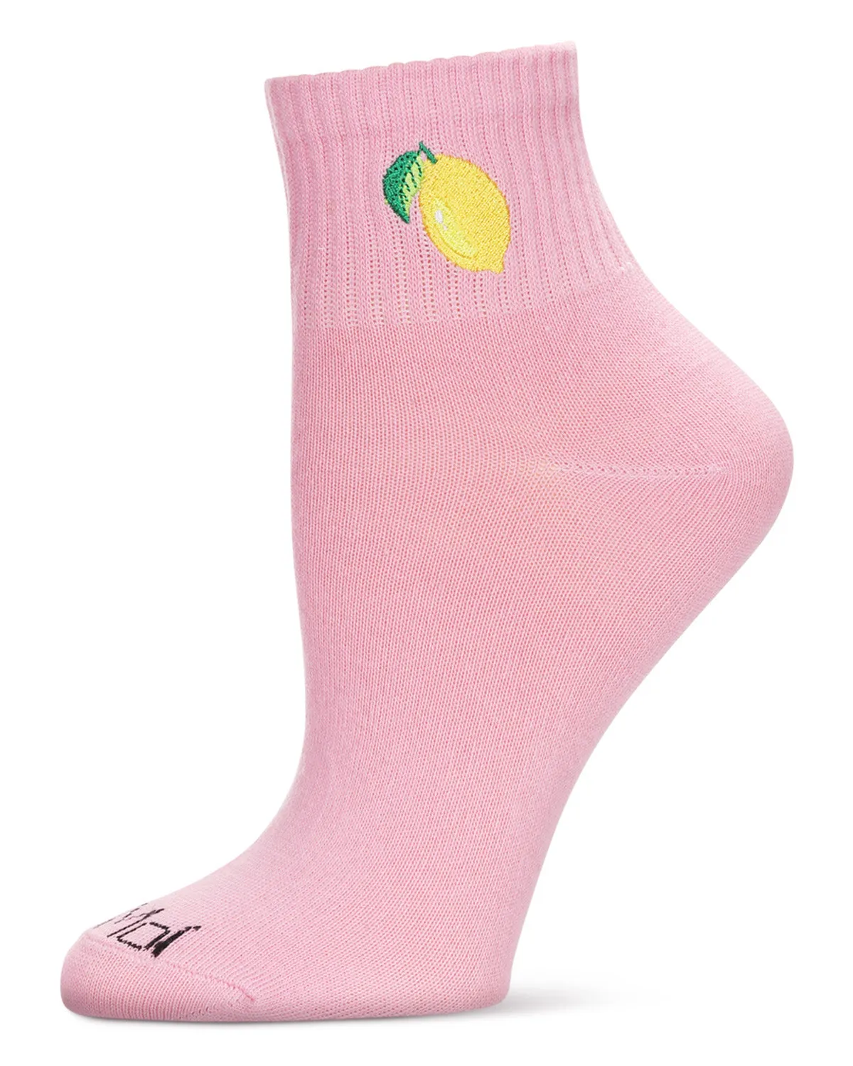 Women's Lemon Embroidery Athletic Quarter Socks sold by MeMoi