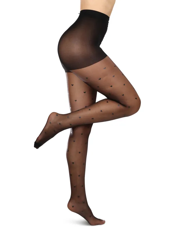 Women's Mini Heart Sheer Nylon Tights sold by MeMoi