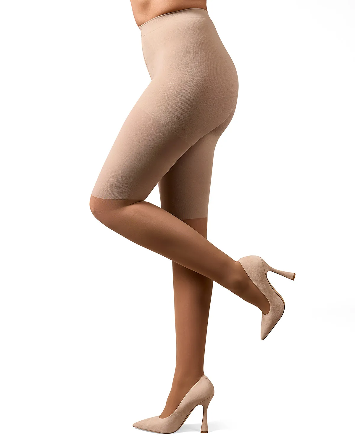 Women's Half & Half Light Support Leg Nylon Pantyhose sold by MeMoi product image thumbnail 2