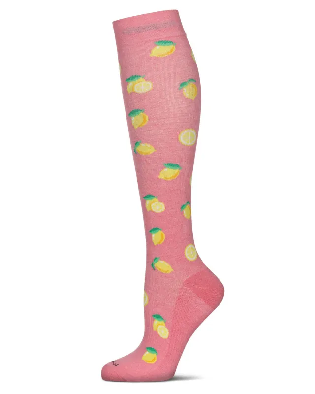 Women's Lemons Bamboo Blend 8-15MMHG Graduated Compression Socks sold by MeMoi