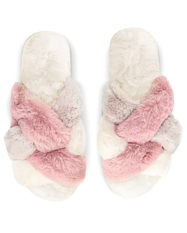 Women's Multi Weave Plush Slippers sold by MeMoi