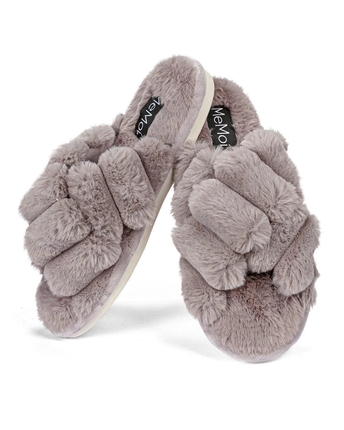 Women's Double Cross Plush Slippers sold by MeMoi product image thumbnail 2