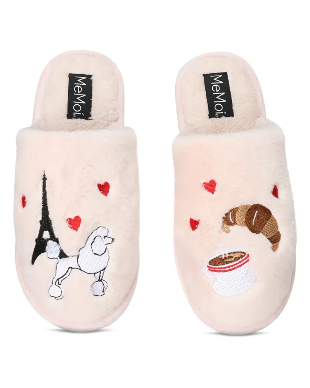 Women's I Love Paris Plush Slippers sold by MeMoi