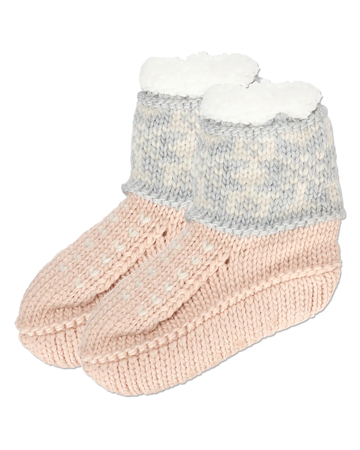 Women's Snowflake Border Recycled Knit Sherpa Lined Lounge Socks sold by MeMoi product image thumbnail 4