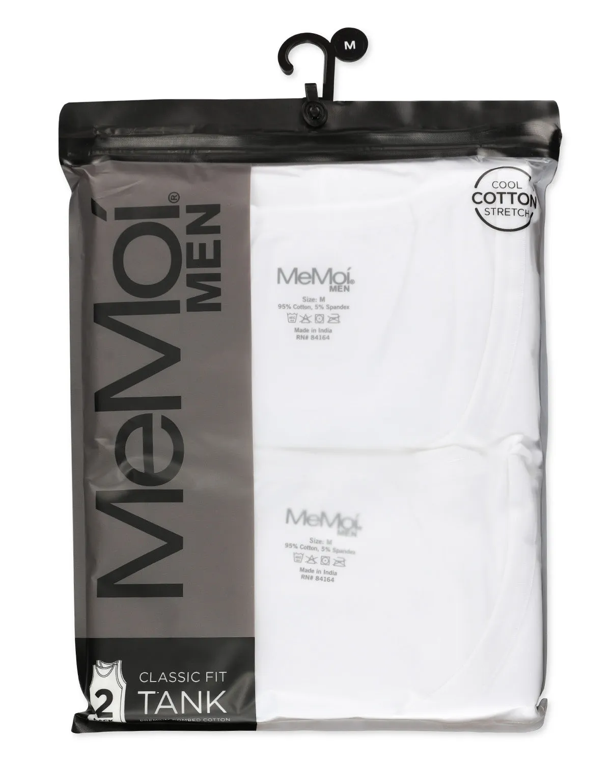 2 Pair Men's Sleeveless Cool Cotton Stretch Crewneck Tank Undershirts sold by MeMoi product image thumbnail 4