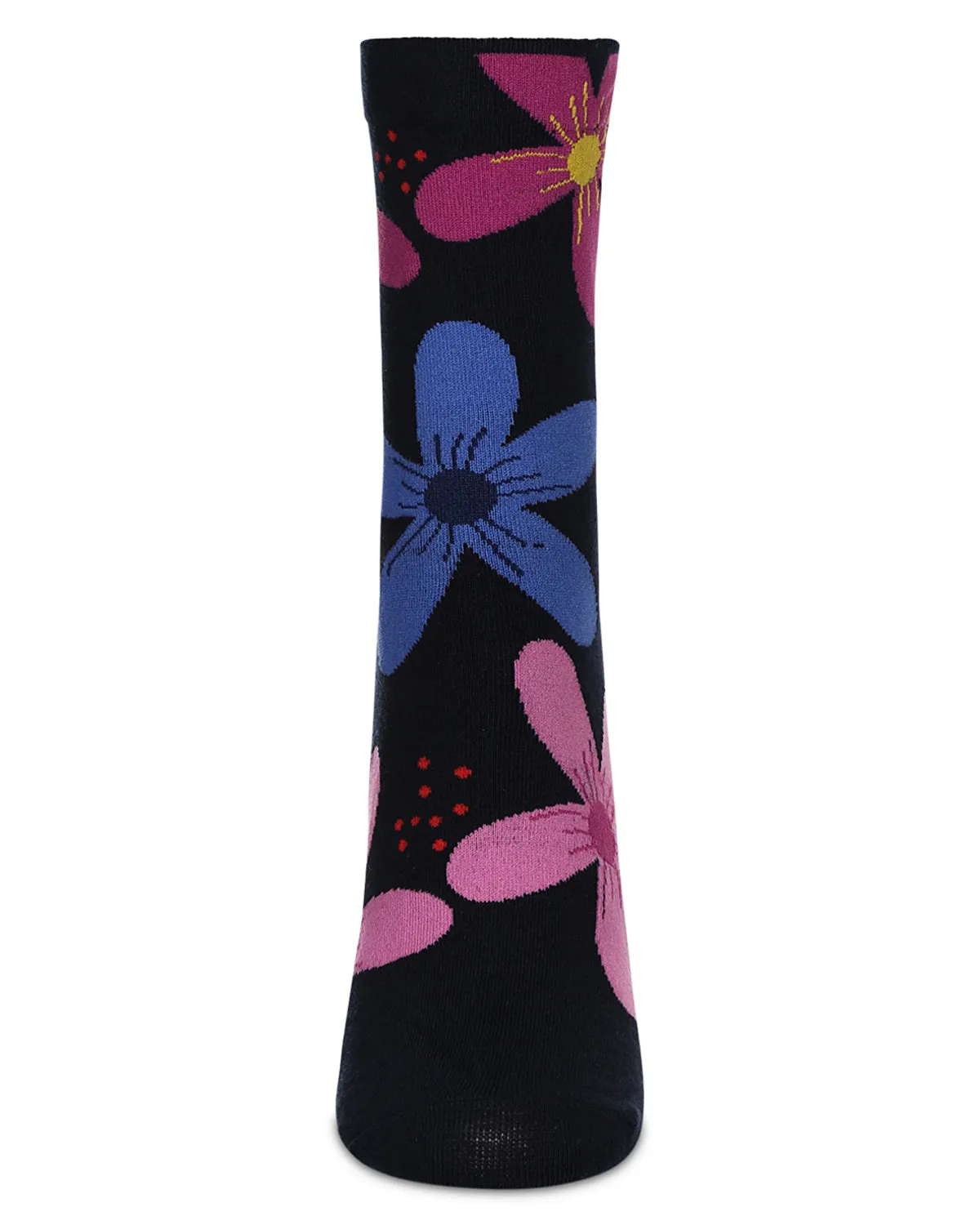 Women's Garden Floral Combed Cotton Crew Socks sold by MeMoi product image thumbnail 2