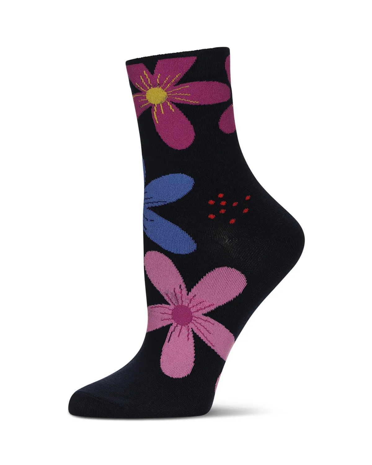 Women's Garden Floral Combed Cotton Crew Socks sold by MeMoi