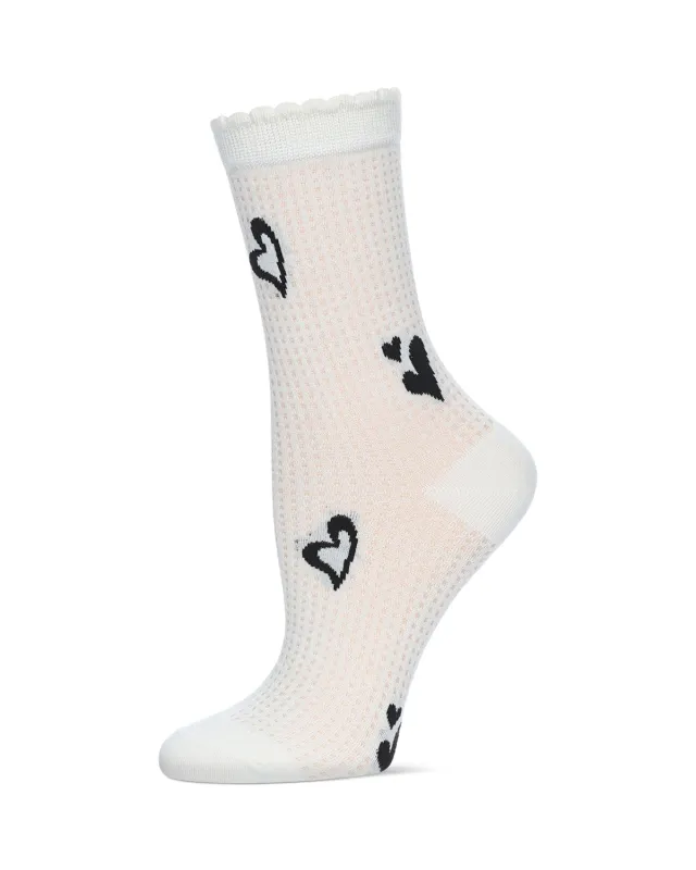 Women's Floating Hearts Crew Socks sold by MeMoi