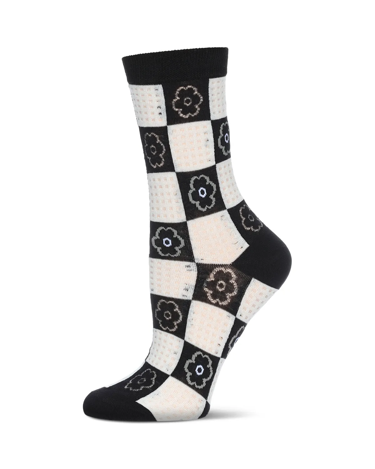 Women's Daisy Squared Crew Socks sold by MeMoi