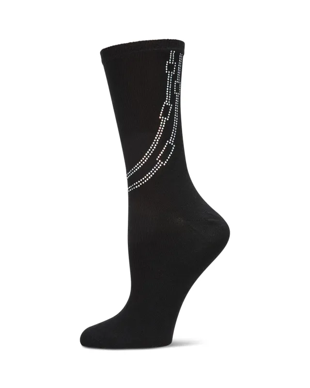 Women's Rhinestone Chain Crew Socks sold by MeMoi