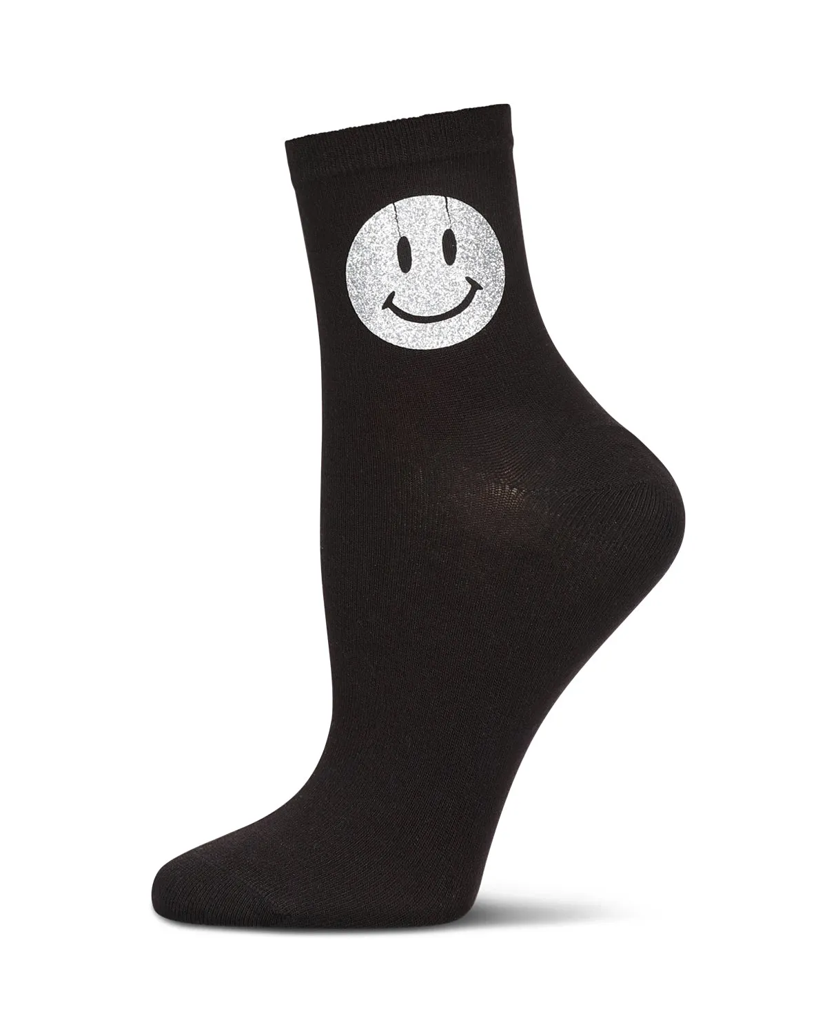 Women's Shimmer Smiley Crew Socks sold by MeMoi