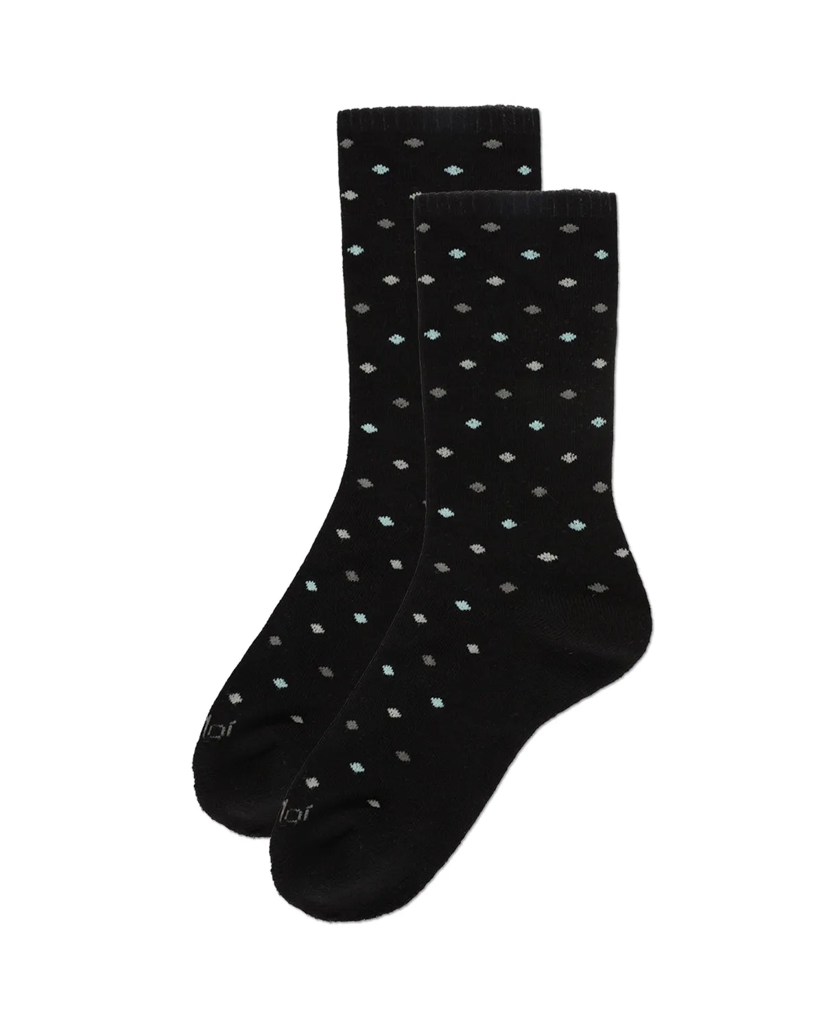 2 Pair Diabetic Dots/Stripes Half Cushion Crew Socks sold by MeMoi product image thumbnail 4