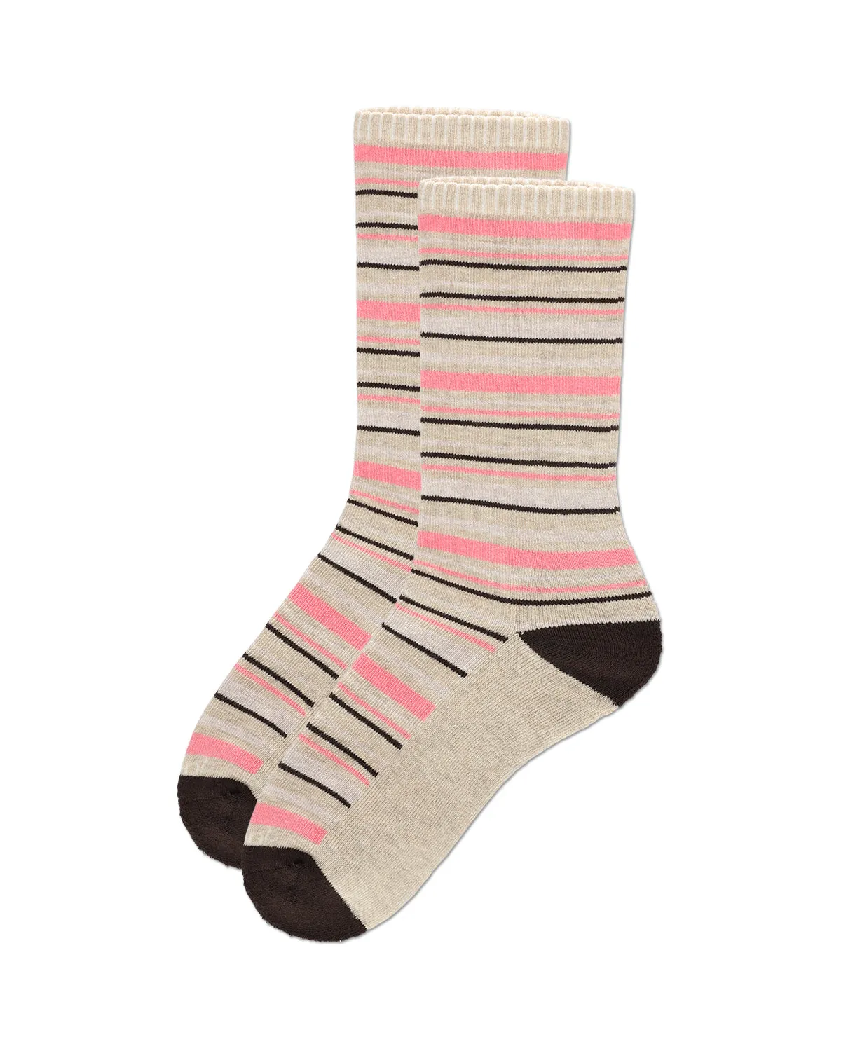 2 Pair Diabetic Heart/Stripe Half Cushion Crew Socks sold by MeMoi product image thumbnail 3