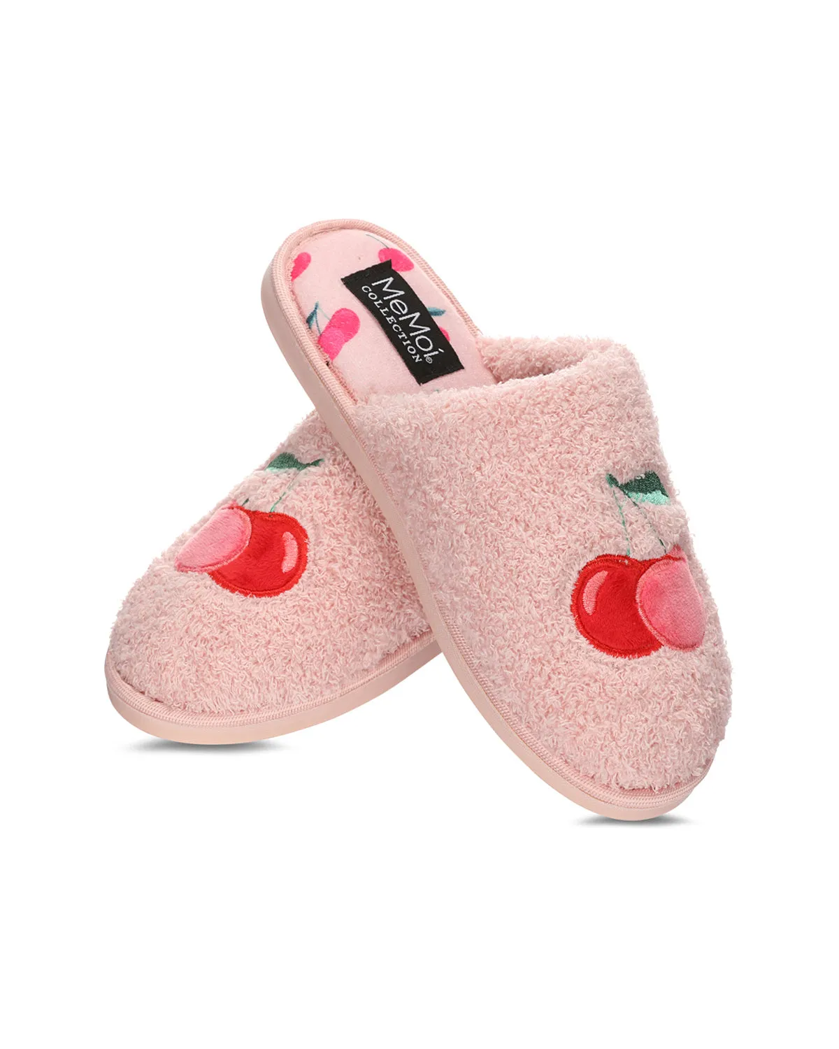 Women's Cherries Terry Slide Slippers sold by MeMoi