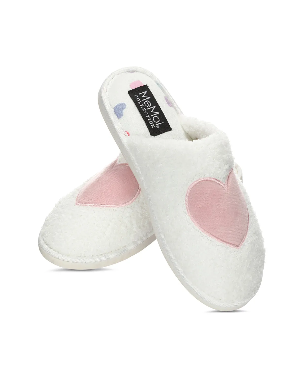 Women's Multi Hearts Terry Slide Slippers sold by MeMoi