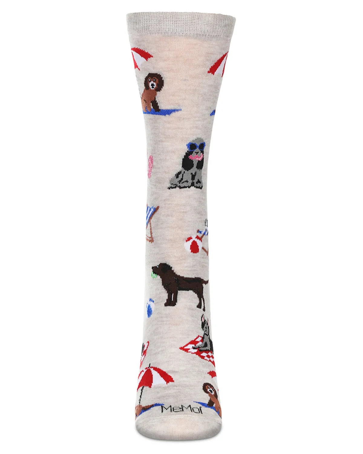Women's Dogs On Beach Bamboo Crew Socks sold by MeMoi product image thumbnail 3