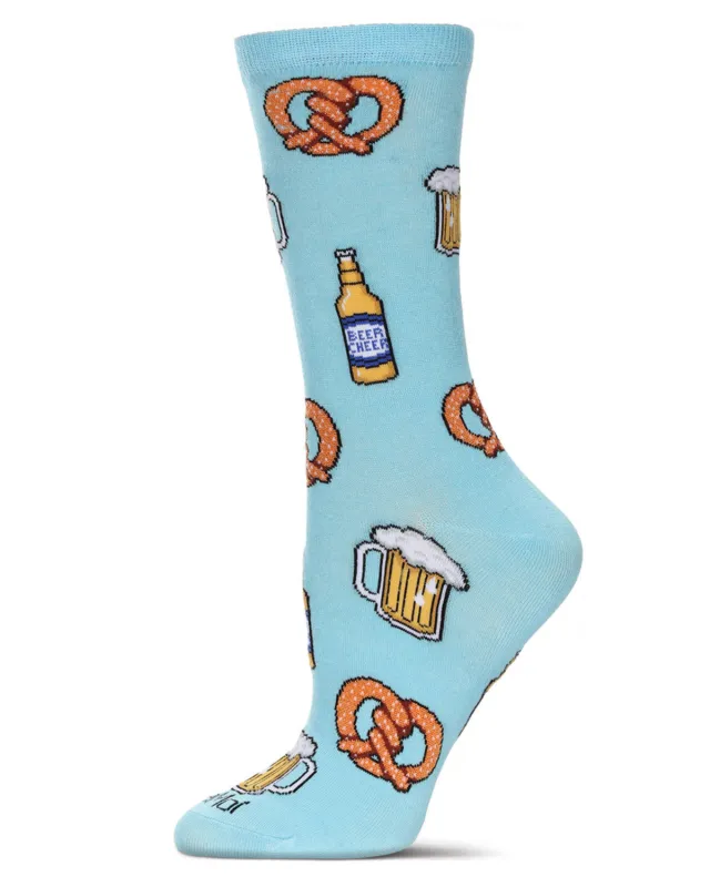 Women's Pretzels & Beer Bamboo Crew Socks sold by MeMoi