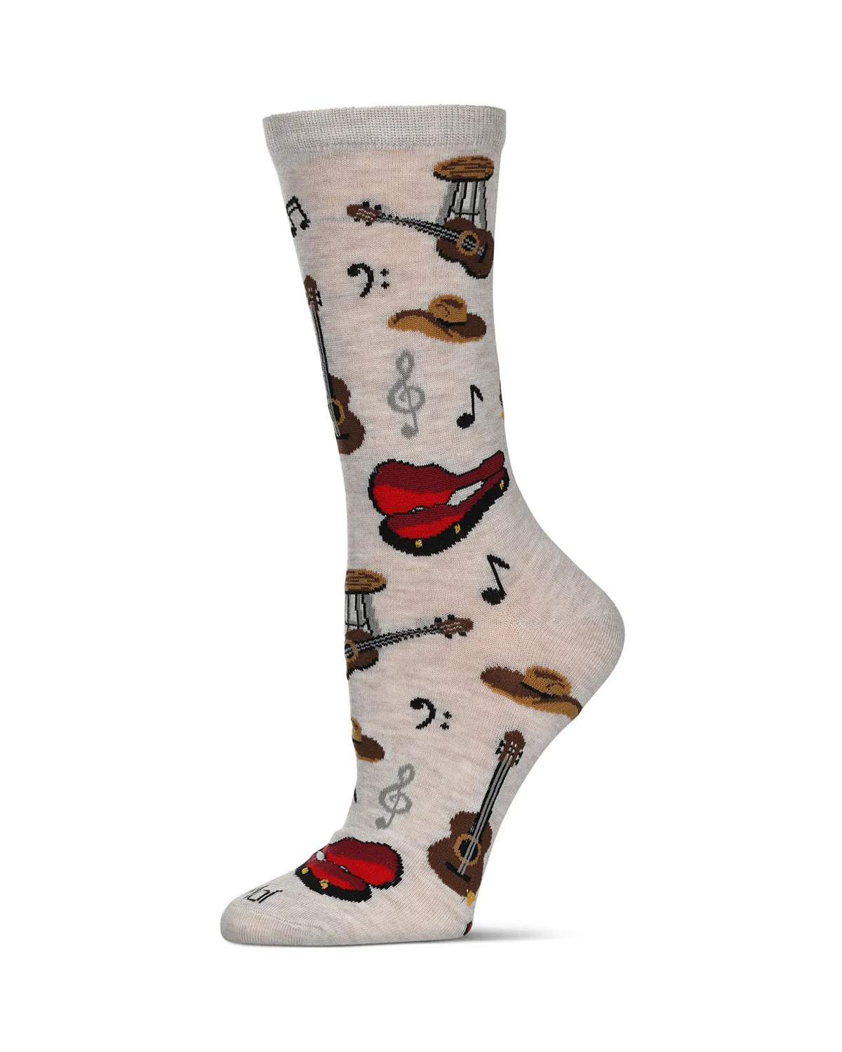 Women's Guitars Bamboo Crew Socks sold by MeMoi