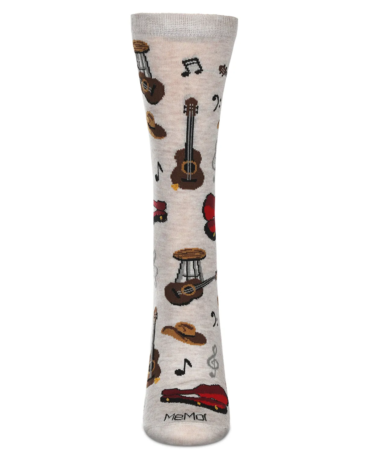 Women's Guitars Bamboo Crew Socks sold by MeMoi product image thumbnail 2