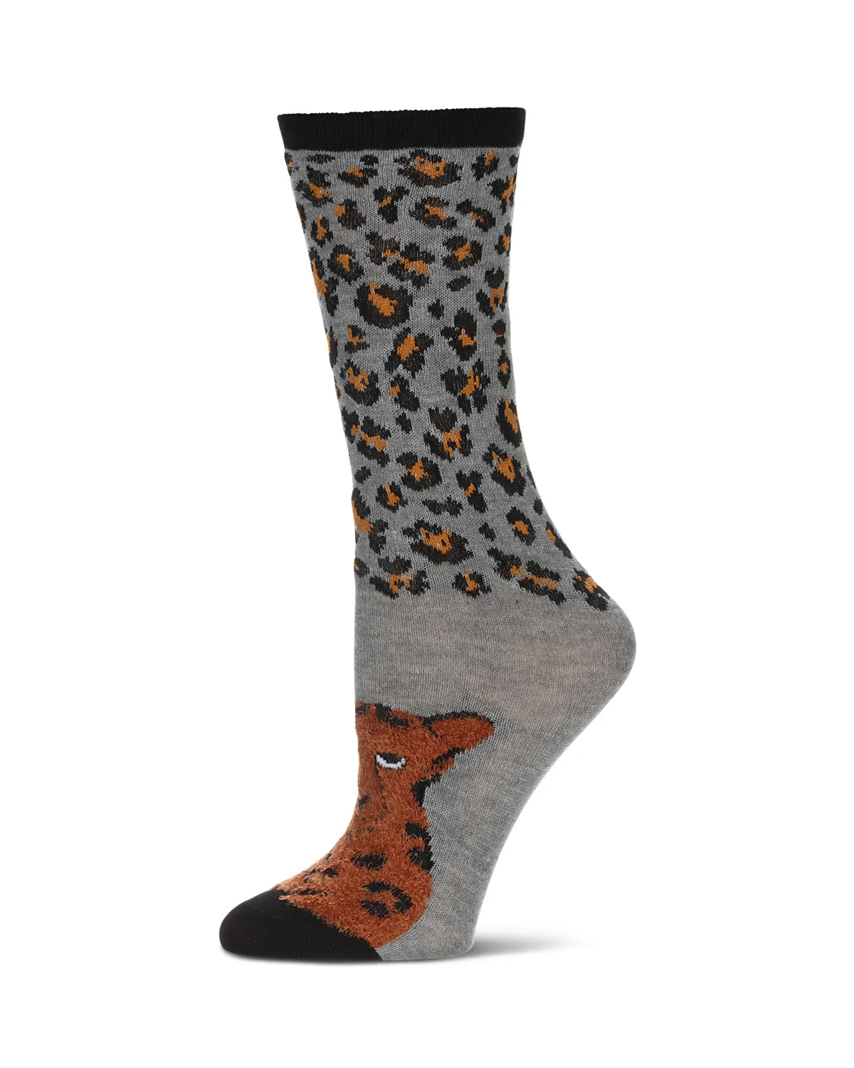 Women's Foot Pet Cheetah Crew Socks sold by MeMoi product image thumbnail 4
