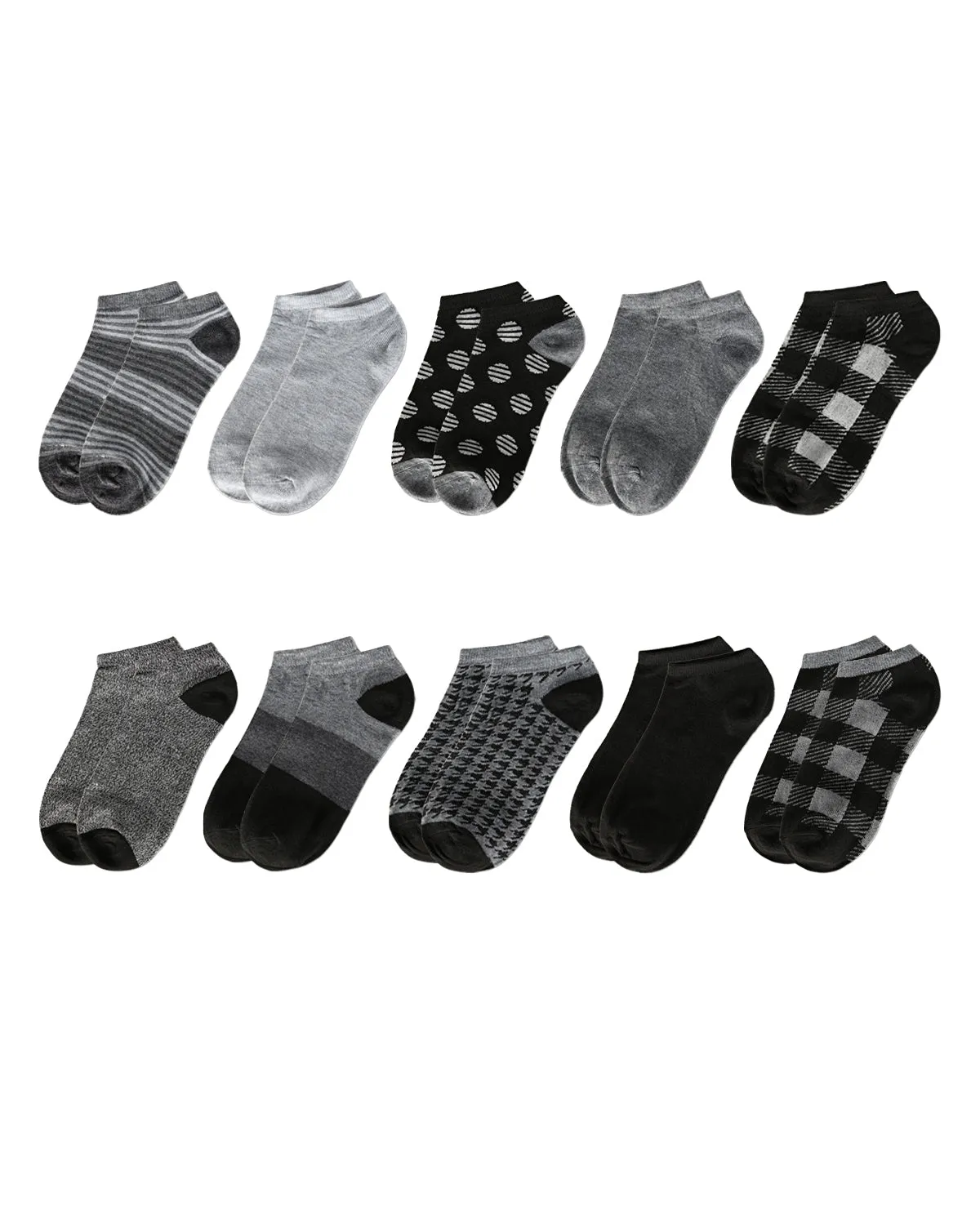 Women's 10 Pair Pack Buffalo Check Low Cut Socks sold by MeMoi product image thumbnail 2