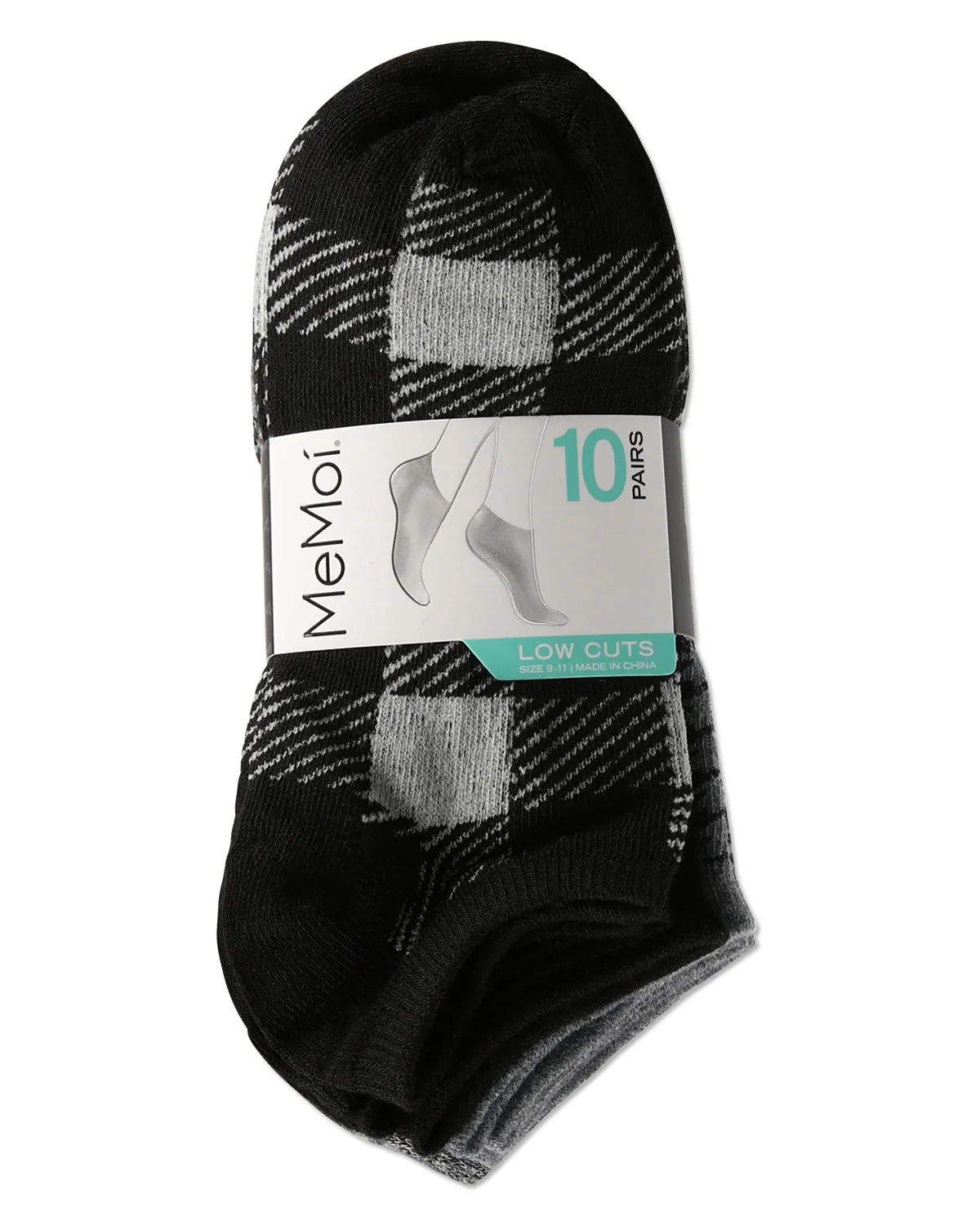 Women's 10 Pair Pack Buffalo Check Low Cut Socks sold by MeMoi product image thumbnail 3