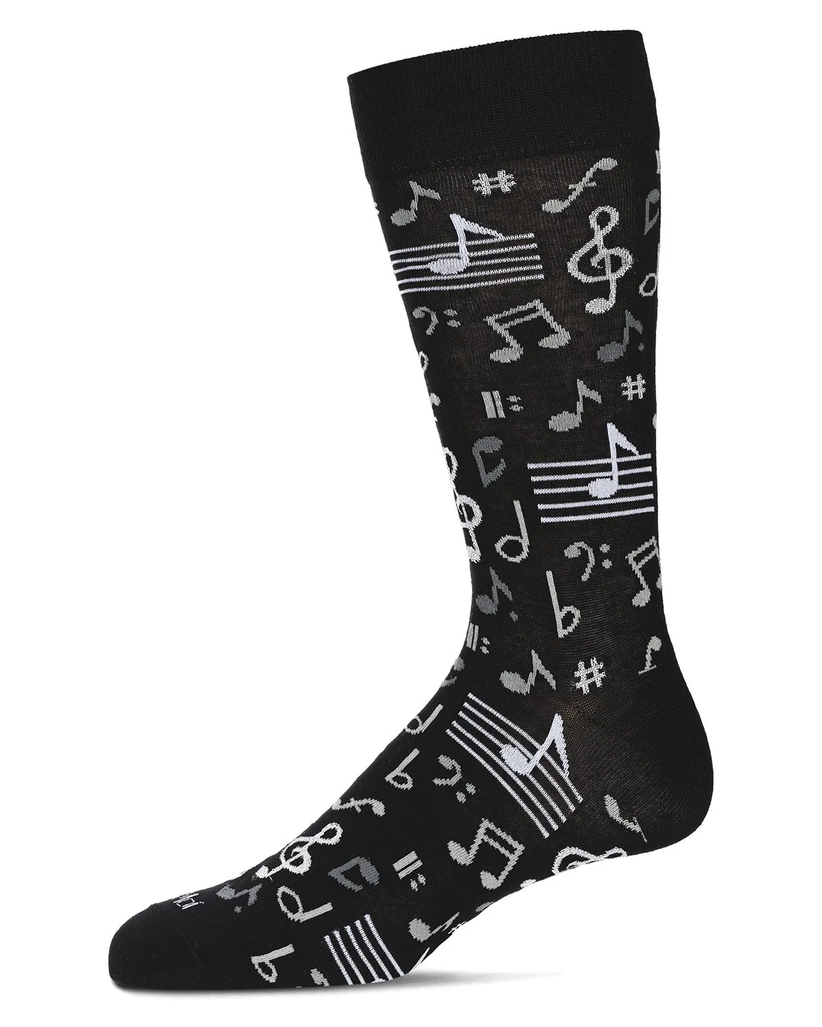Men's Musical Notes Bamboo Crew Socks sold by MeMoi