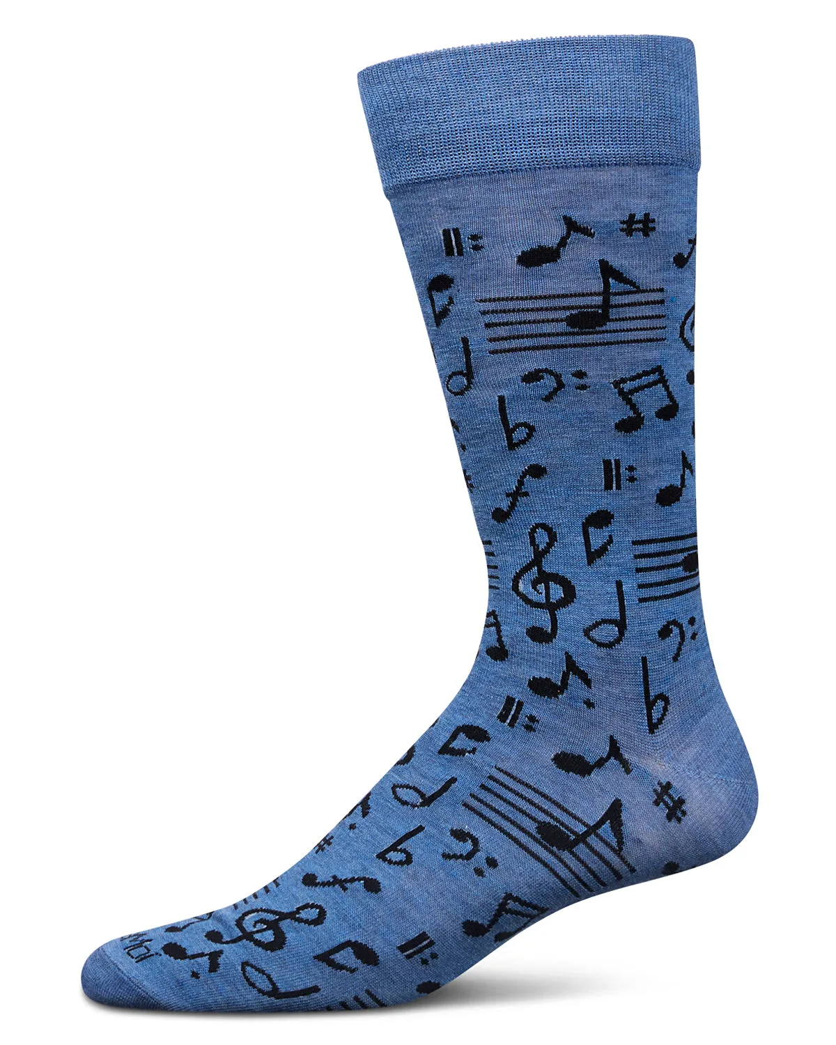 Men's Musical Notes Bamboo Crew Socks sold by MeMoi product image thumbnail 2