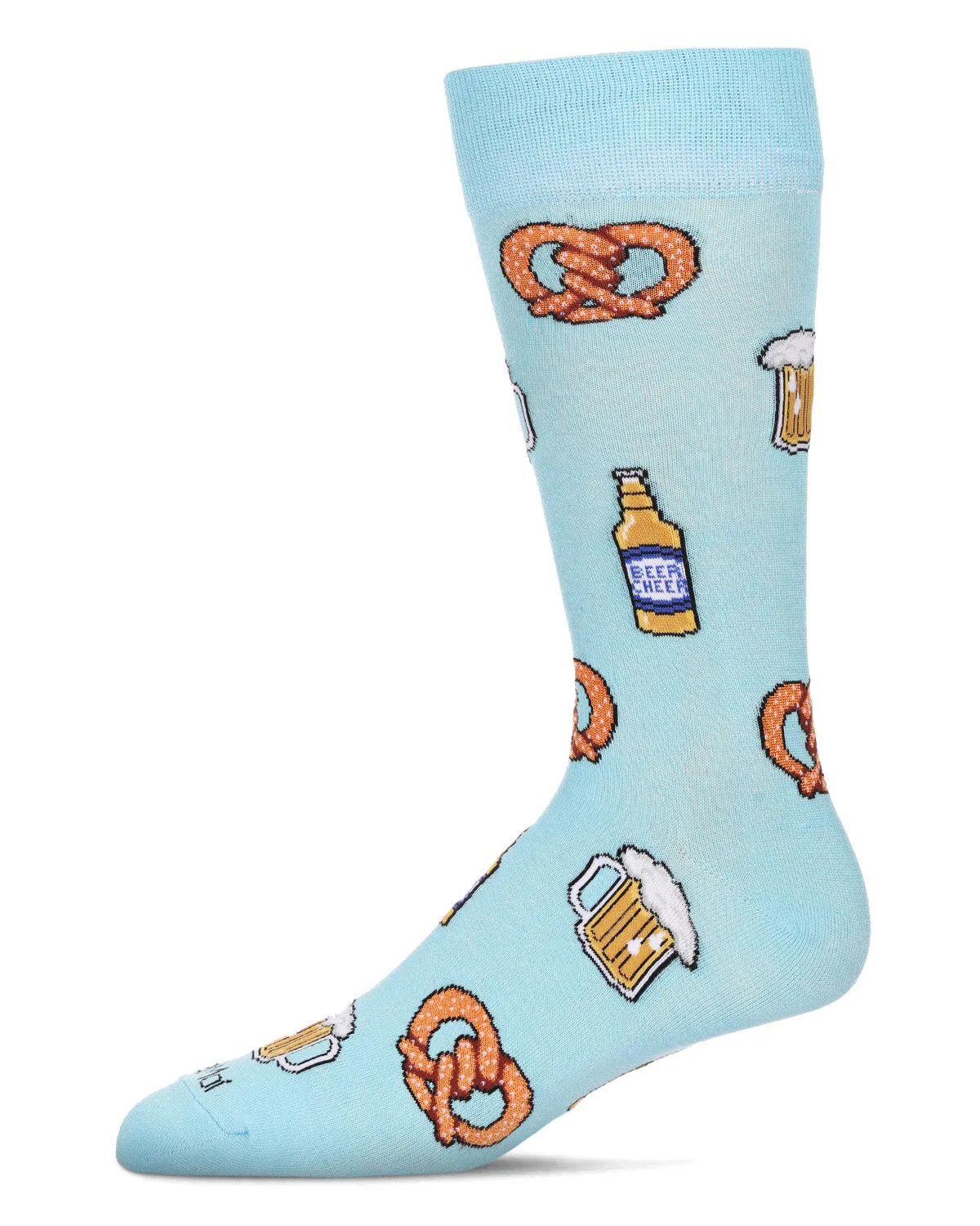 Men's Beer & Pretzels Bamboo Crew Socks sold by MeMoi